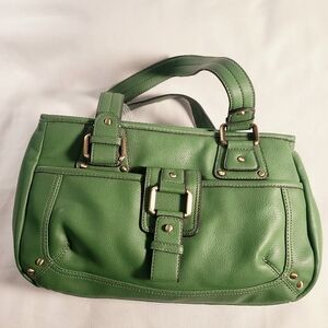 Nine West Chartreuse bag with Brass Buckle